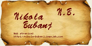Nikola Bubanj vizit kartica